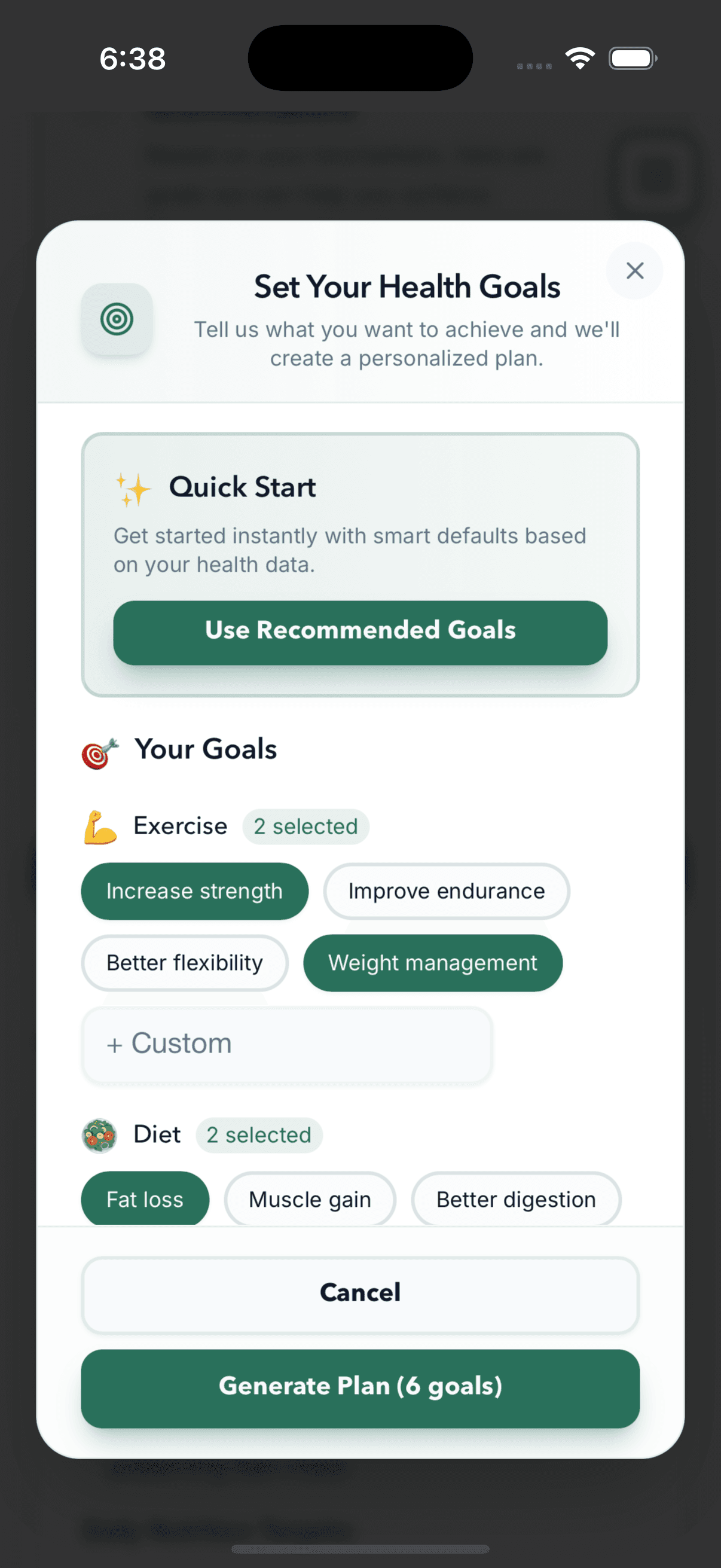 Generate a personalized action plan - 1 of 15